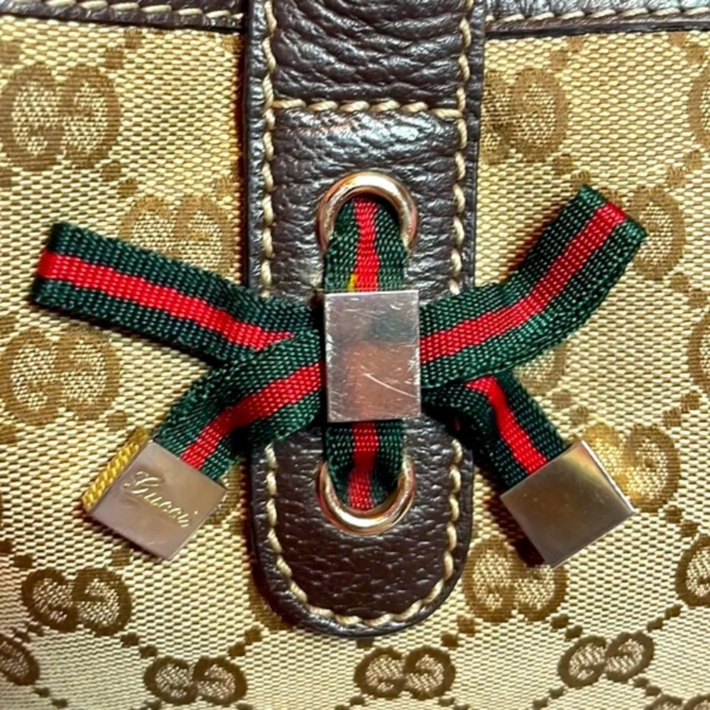 Gucci Princy Canvas & Leather Guccissima Monogram Medium Shoulder Tote Bag Brown - Picture 6 of 17